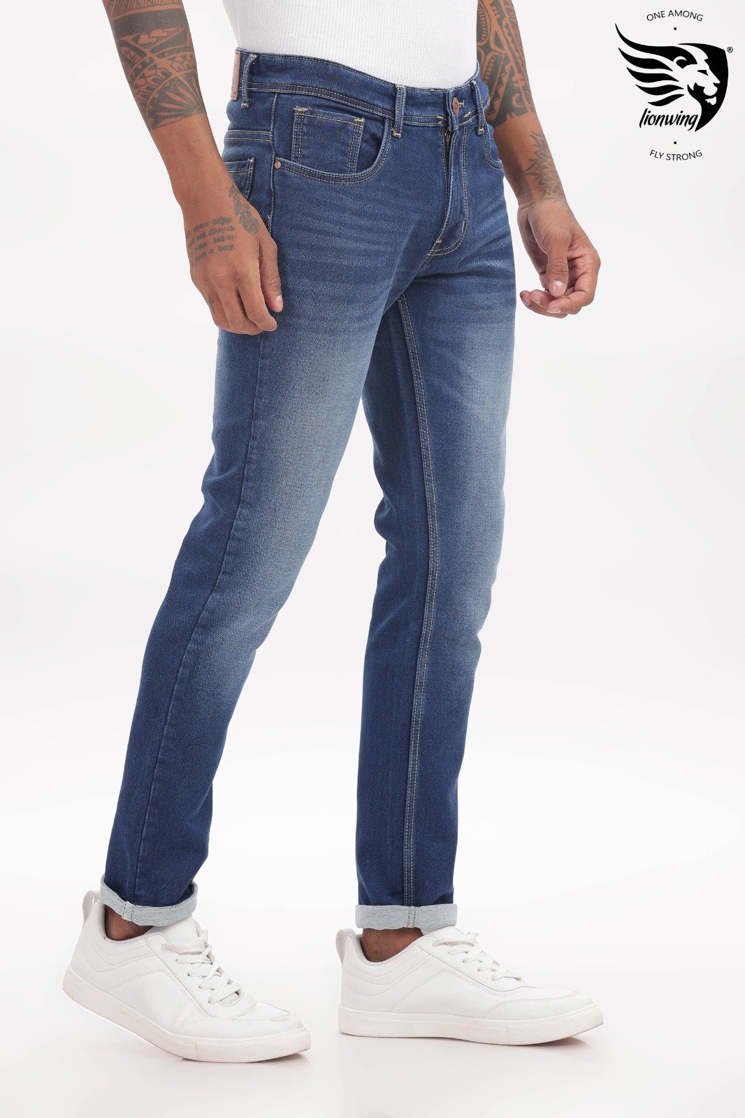 Classic Dark Blue Slim Fit Denim Jeans