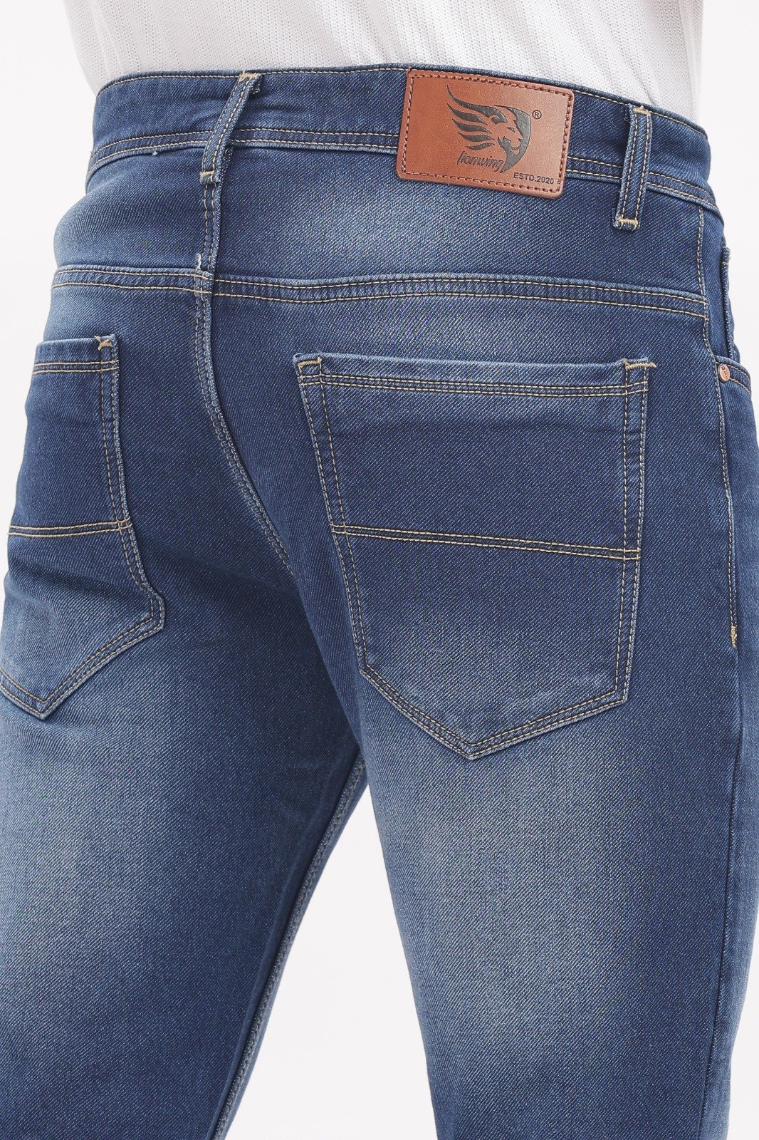 Classic Dark Blue Slim Fit Denim Jeans