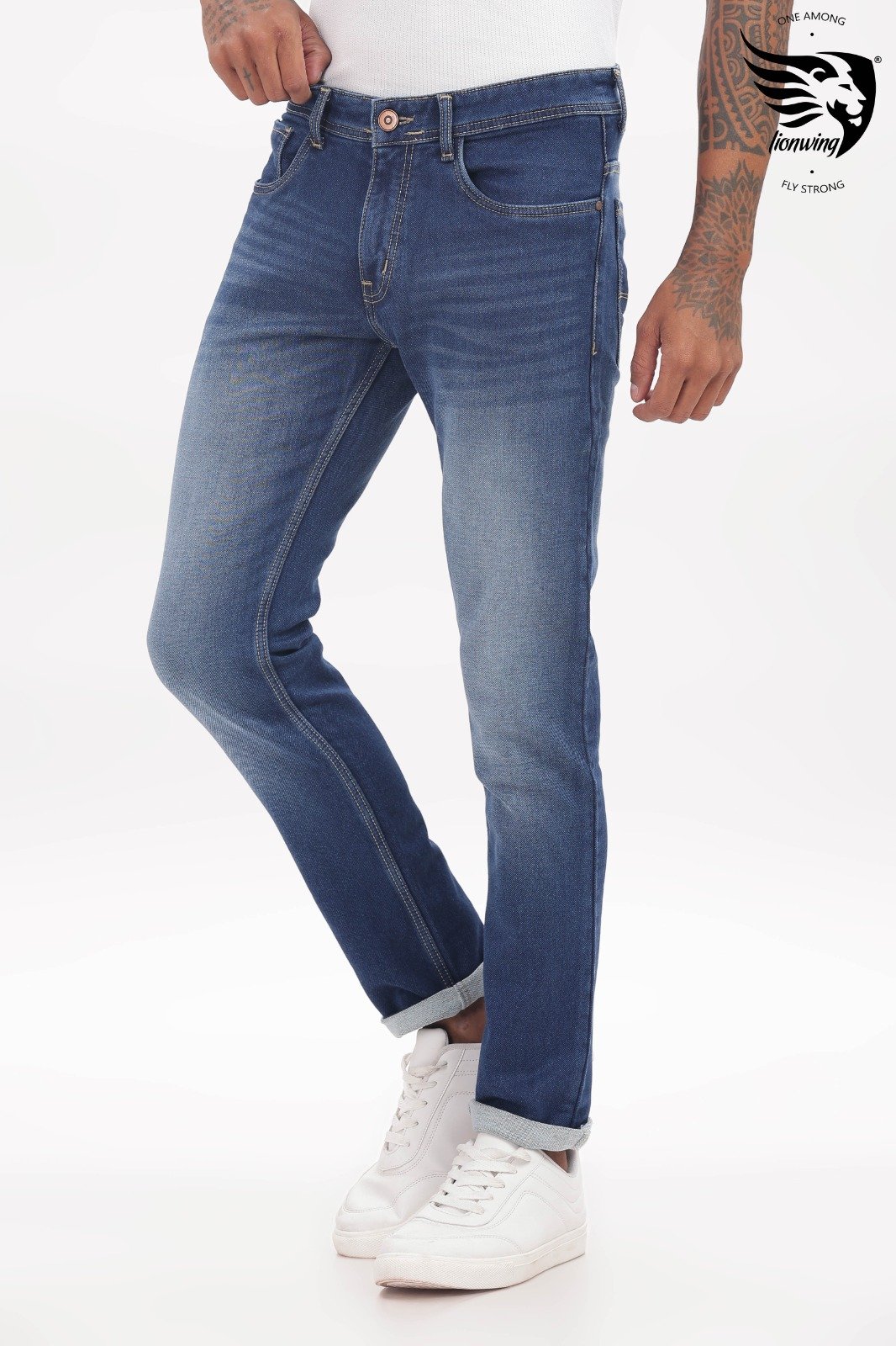 Classic Dark Blue Slim Fit Denim Jeans
