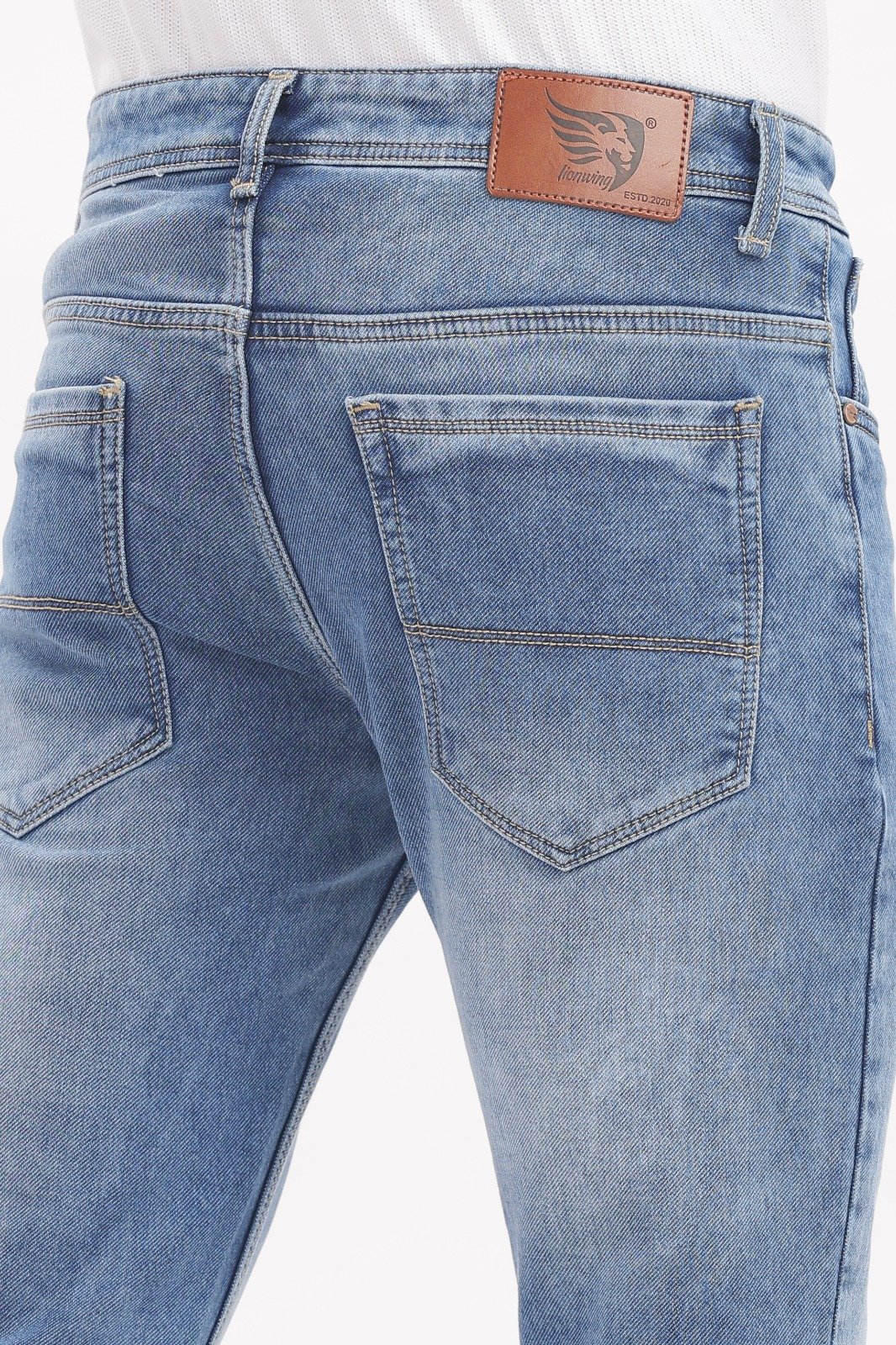 Classic Light Blue Slim Fit Denim Jeans