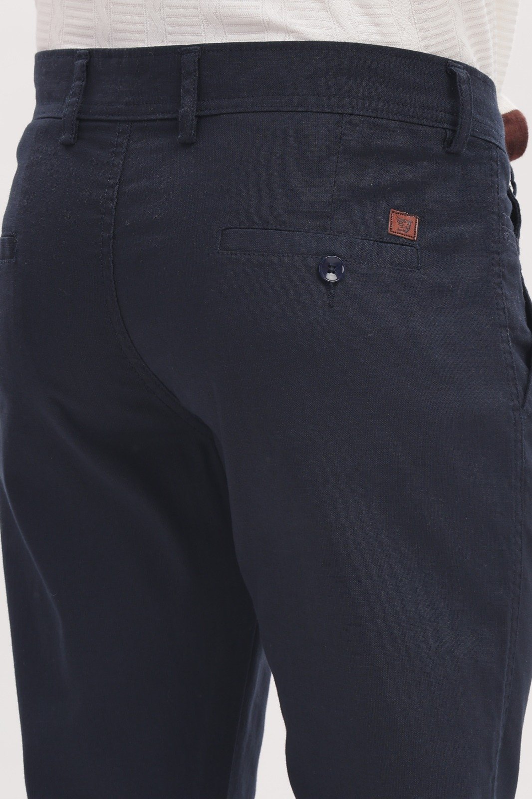 Navy Blue Straight Fit Formal Pant